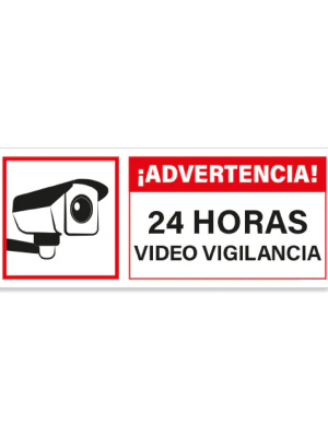 Advertencia 24 horas video vigilancia