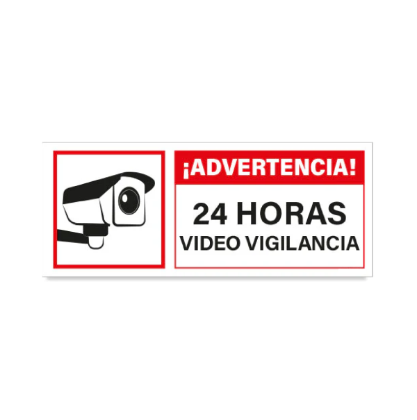Advertencia 24 horas video vigilancia