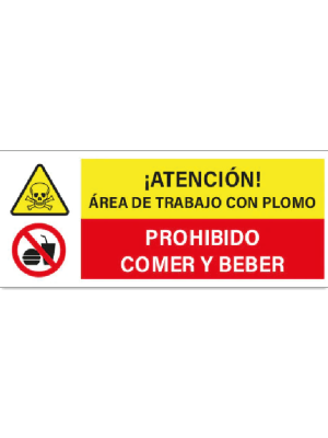 Área de trabajo con plomo - Prohibido comer y beber