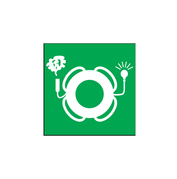 Aro salvavidas con artefacto luminoso y fumígeno