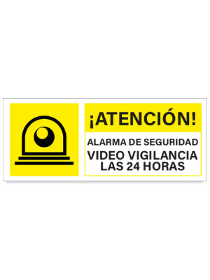 Atención alarma de seguridad video vigilancia las 24 horas