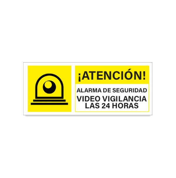 Atención alarma de seguridad video vigilancia las 24 horas