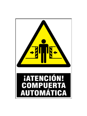Atención compuerta automatica