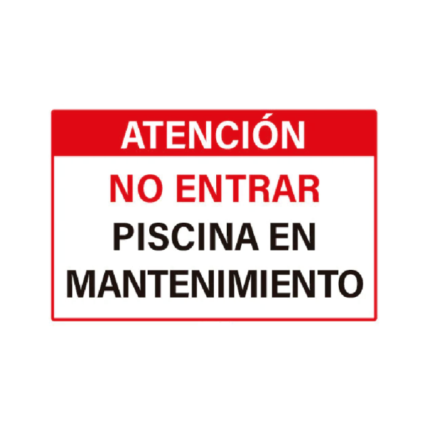 Atención piscina en mantenimiento