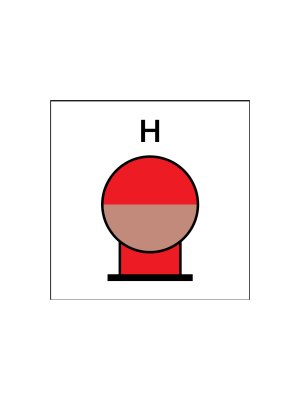 Botella fija de extinción de incendios situada en zona protegida