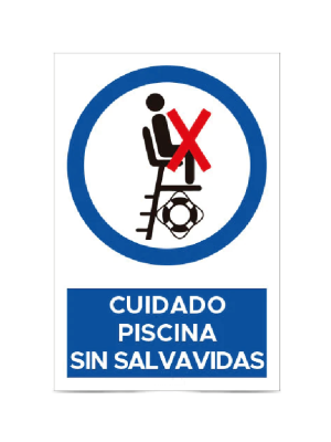 Cuidado piscina sin salvavidas