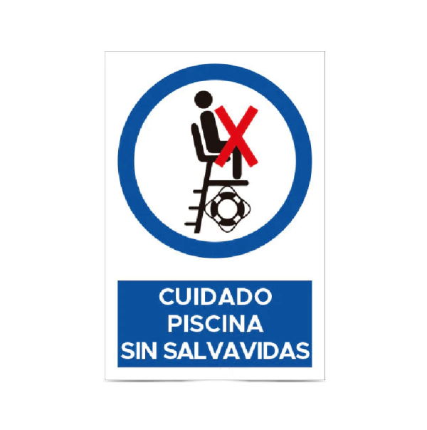 Cuidado piscina sin salvavidas