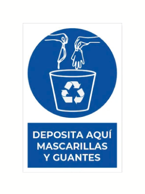 Deposita aquí mascarillas y guantes