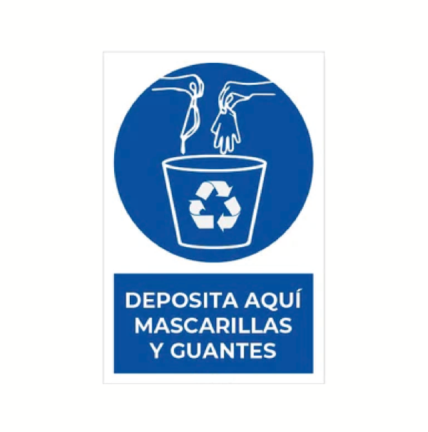 Deposita aquí mascarillas y guantes
