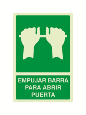 Empujar barra para abrir puerta