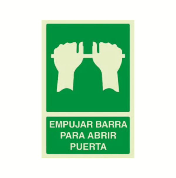 Empujar barra para abrir puerta