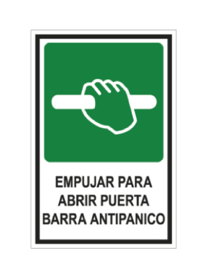 Empujar puerta para abrir puerta antipanico