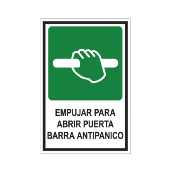 Empujar puerta para abrir puerta antipanico
