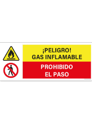 Gas inflamable - Prohibido el paso