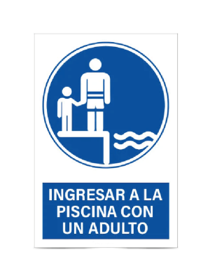 Ingresa a la piscina con adulto