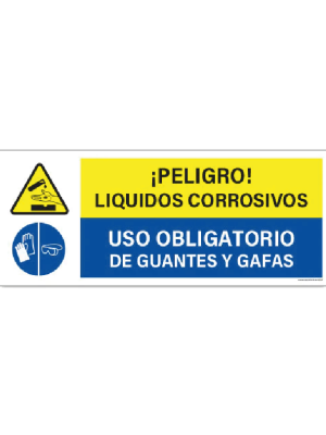 Líquidos corrosivos - Uso de guantes y gafas
