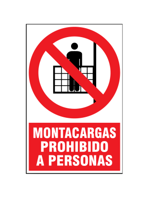 Montacargas prohibido a personas