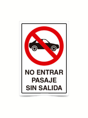 No entrar pasaje sin salida