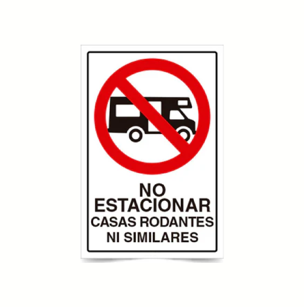 No estacionar casas rodantes ni similares