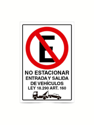 No estacionar entrada y salida de vehículos