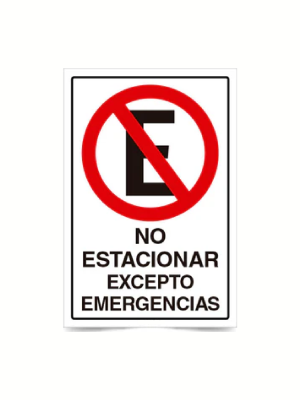 No estacionar excepto emergencias
