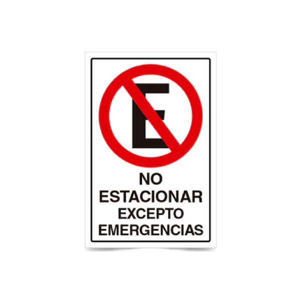 No estacionar excepto emergencias