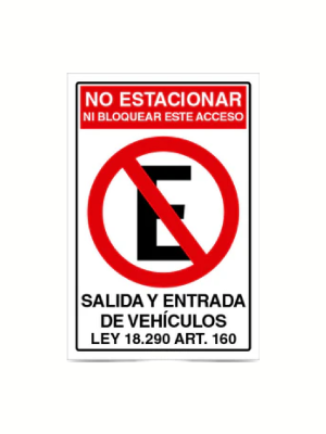 No estacionar salida y entrada de vehículos