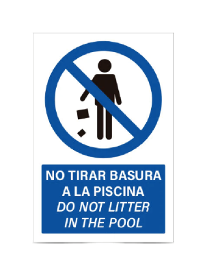 No tirar basura a la piscina