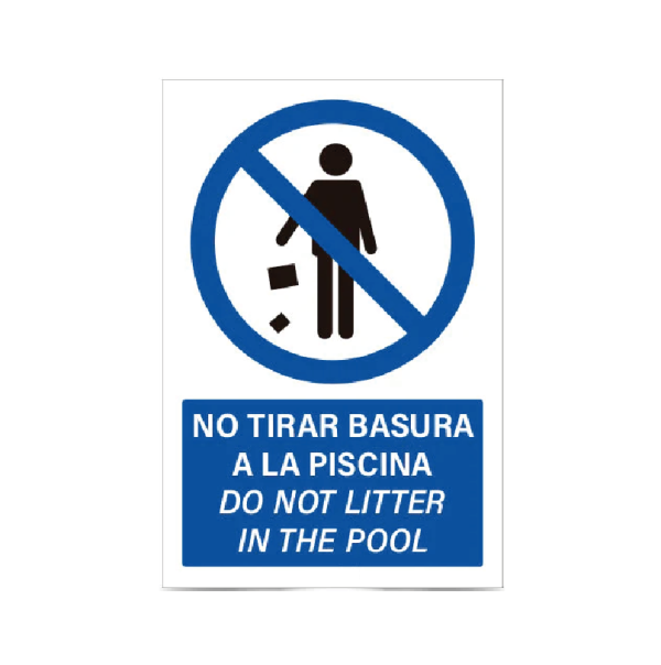 No tirar basura a la piscina