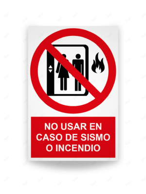 No usar en caso de sismo o incendio