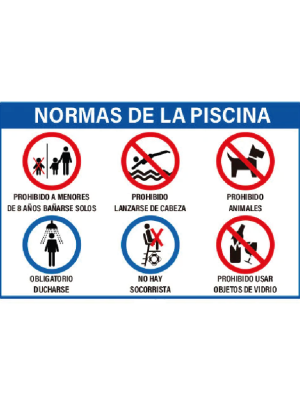 Normas de la piscina (horizontal)