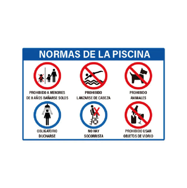 Normas de la piscina (horizontal)