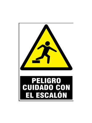 Peligro cuidado con el escalón