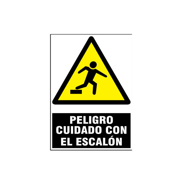 Peligro cuidado con el escalón