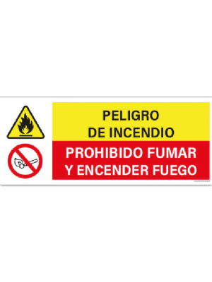 Peligro de incendio - Prohibido fumar y encender fuego