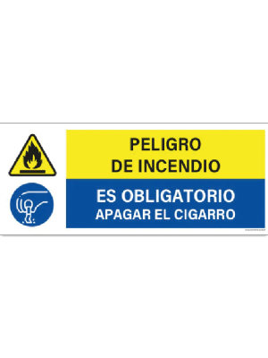 Peligro de incendio - Apagar el cigarro