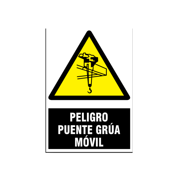 Peligro puente grúa móvil