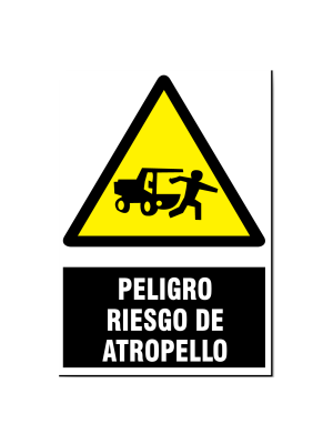 Peligro riesgo de atropello