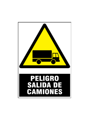 Peligro salida de camiones