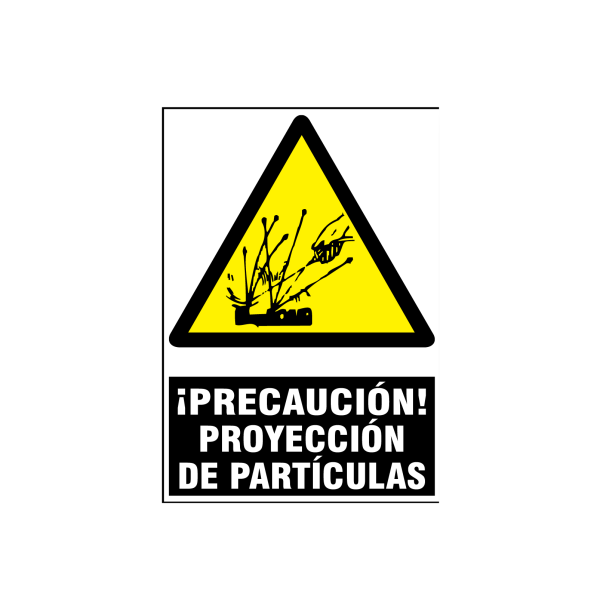Precaución proyección de partículas