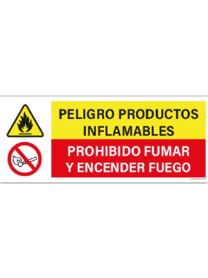 Productos inflamables - Prohibido fumas y encender fuego