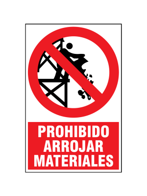 Prohibido arrojar materiales