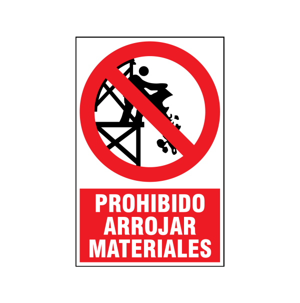 Prohibido arrojar materiales