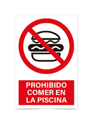 Prohibido comer en la piscina