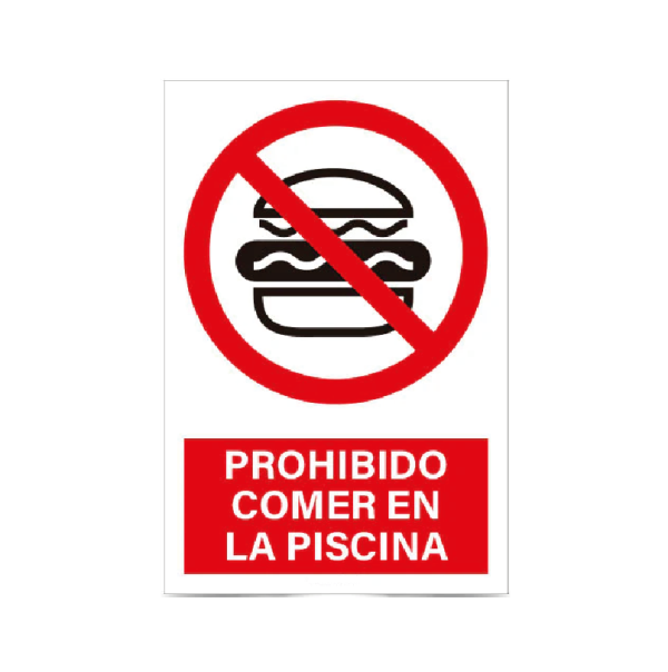 Prohibido comer en la piscina
