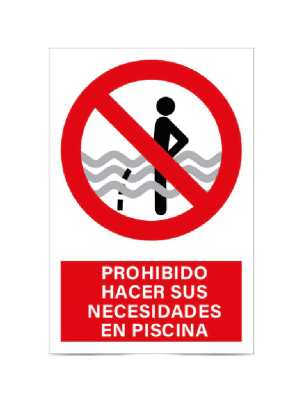 Prohibido hacer sus necesidades en la piscina
