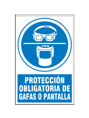 Protección obligatoria de gafas o pantalla