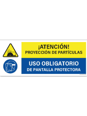 Proyección de partículas - Uso de pantalla protectora