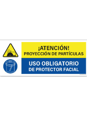 Proyección de partículas - Uso de protector facial