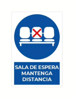 Sala de espera mantenga distancia